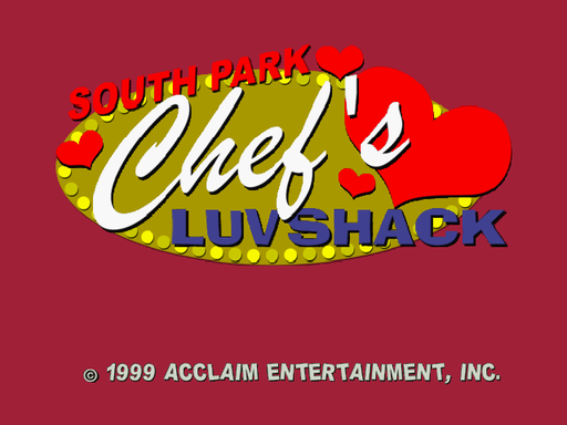 South Park Chef's Luv Shack title screen for Sega Dreamcast